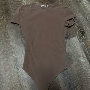Abercrombie Brown Short Sleeve Bodysuit